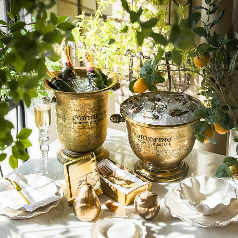 Portofino Gold Champagne Bucket Tall - Pure Apotheca