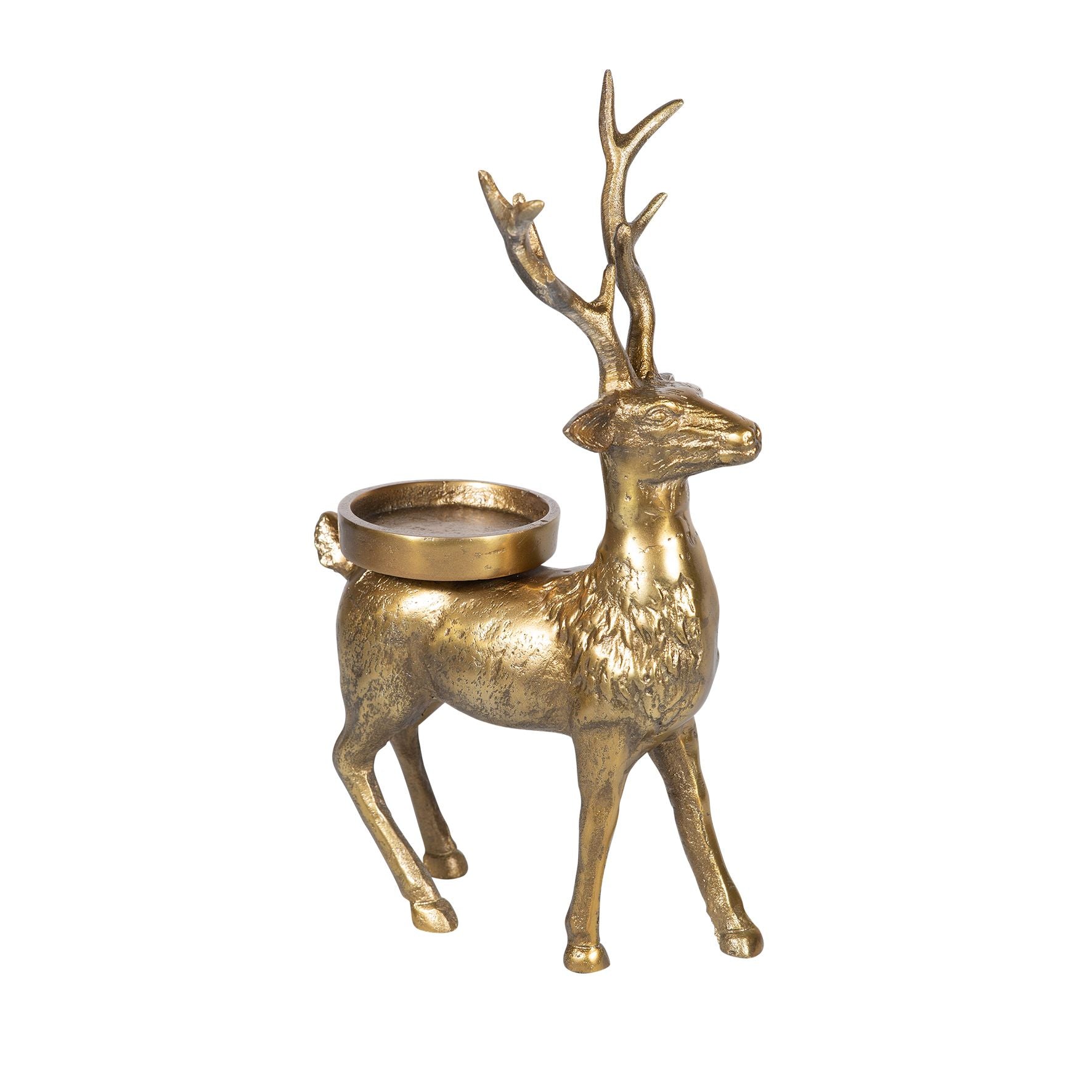 Prancer Standing Reindeer Gold Candleholder Large - Pure Apotheca