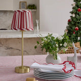 LUCIA RED/WHITE PLEATED STRIPE SHADE