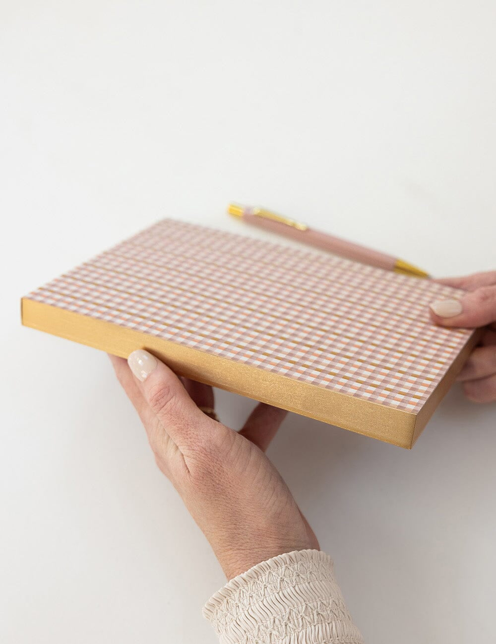 Primrose Gingham Notepad Desktop Jotter - Pure Apotheca