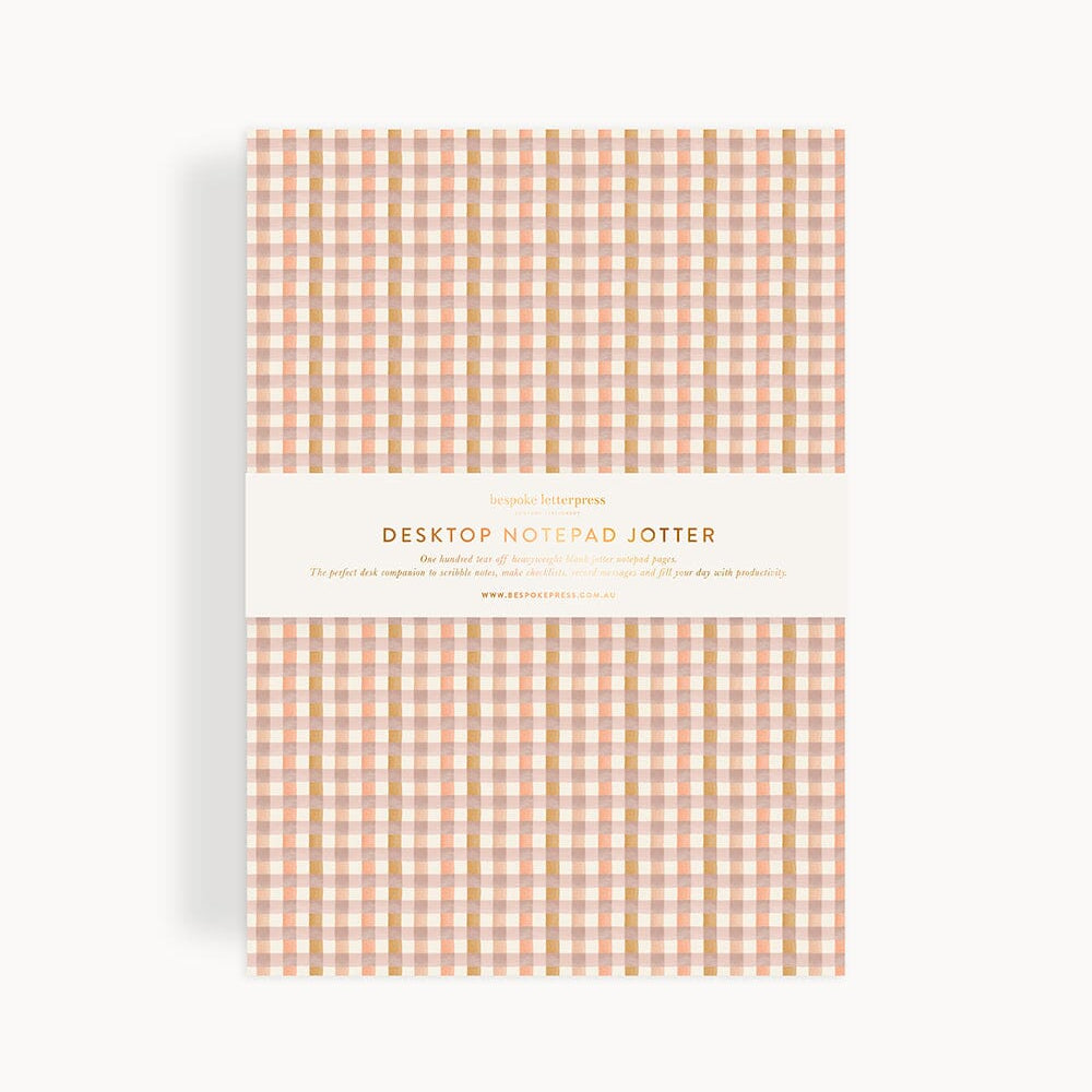 Primrose Gingham Notepad Desktop Jotter - Pure Apotheca