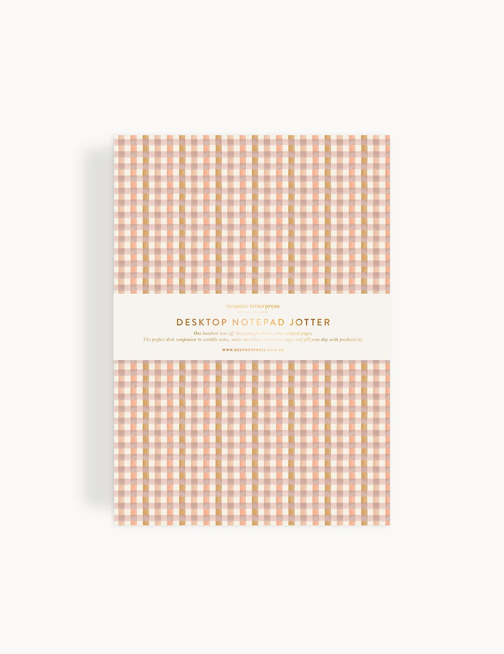 Primrose Gingham Notepad Desktop Jotter - Pure Apotheca