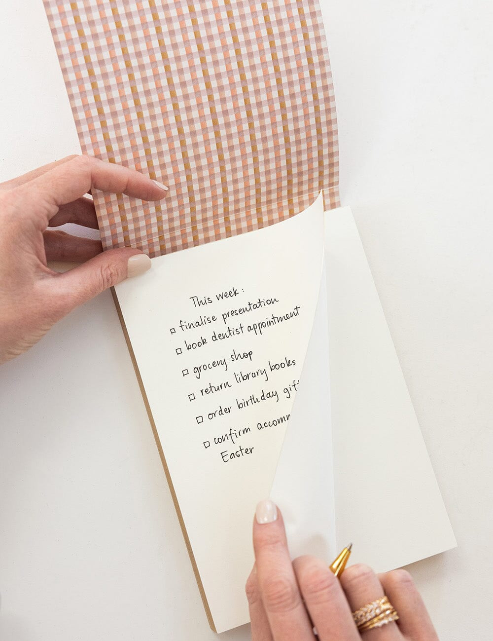 Primrose Gingham Notepad Desktop Jotter - Pure Apotheca