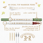 Primrosia Flora Dual Tip Markers 60pk - Pure Apotheca