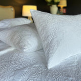 Provence Damask White King Single/Double Bedspread Set - Pure Apotheca