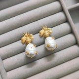 Queen Bee Pearl Stud Earrings - Pure Apotheca