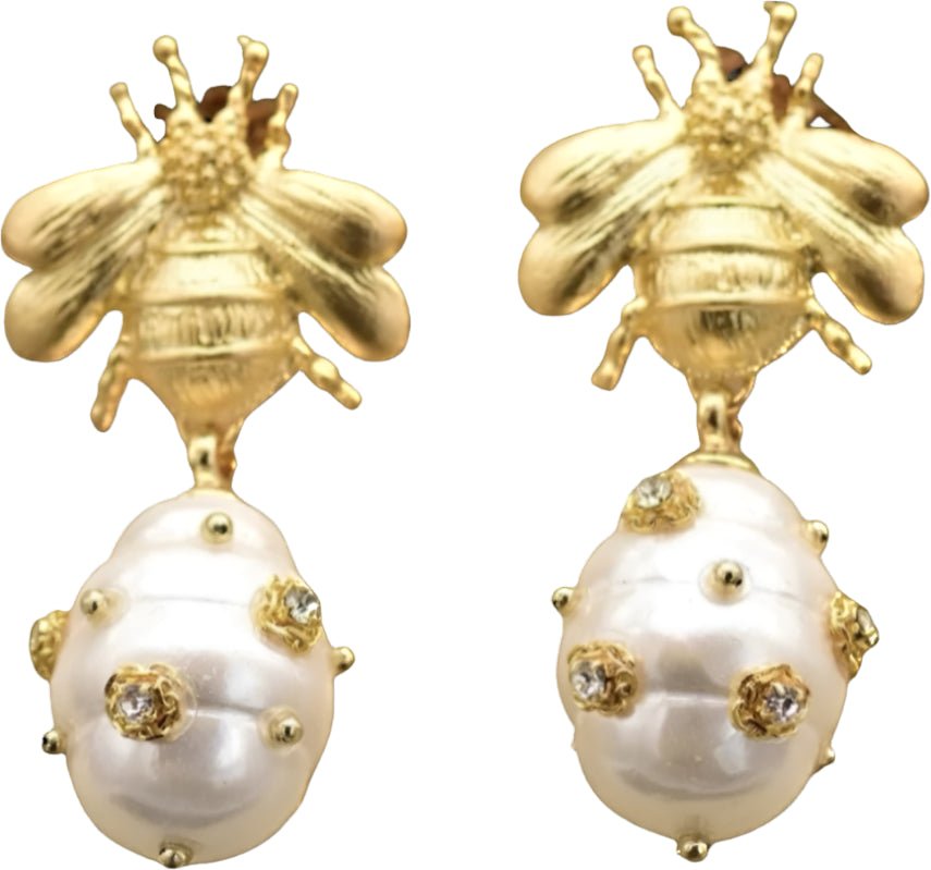 Queen Bee Pearl Stud Earrings - Pure Apotheca