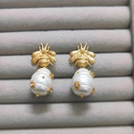 Queen Bee Pearl Stud Earrings - Pure Apotheca