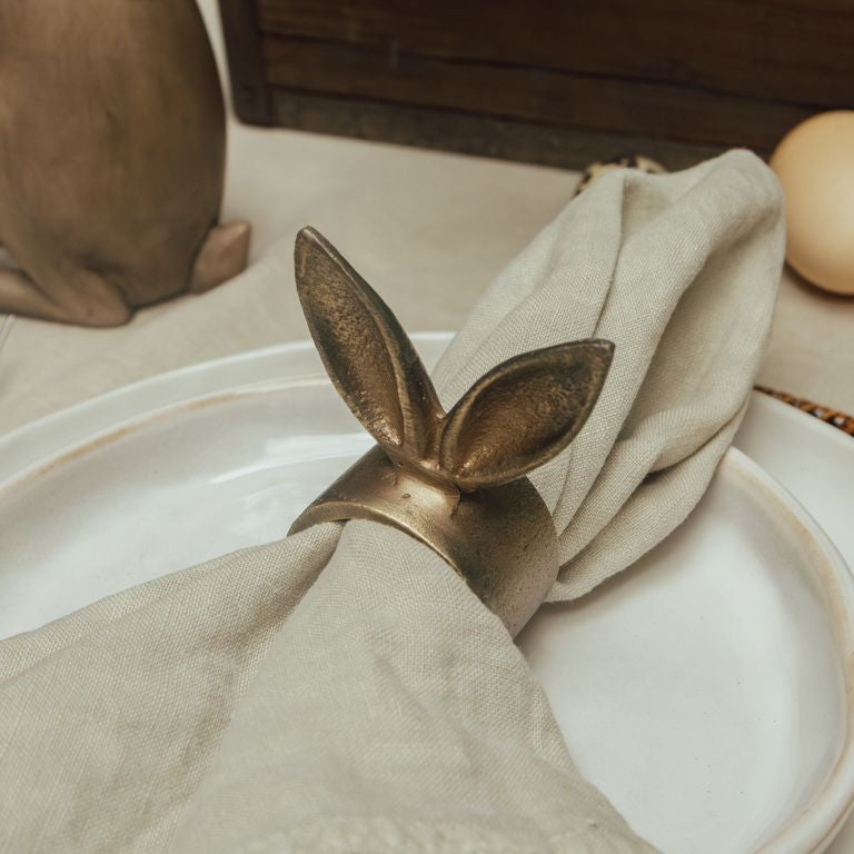 Rabbit Ears Napkin Ring Antique Brass - Pure Apotheca