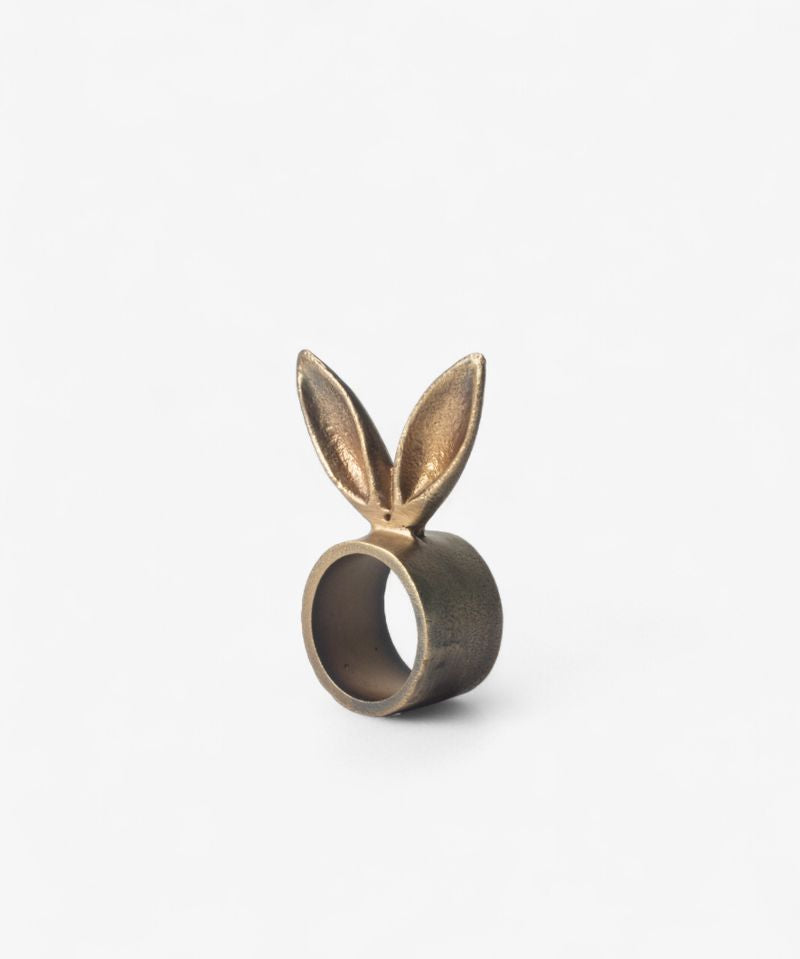 Rabbit Ears Napkin Ring Antique Brass - Pure Apotheca