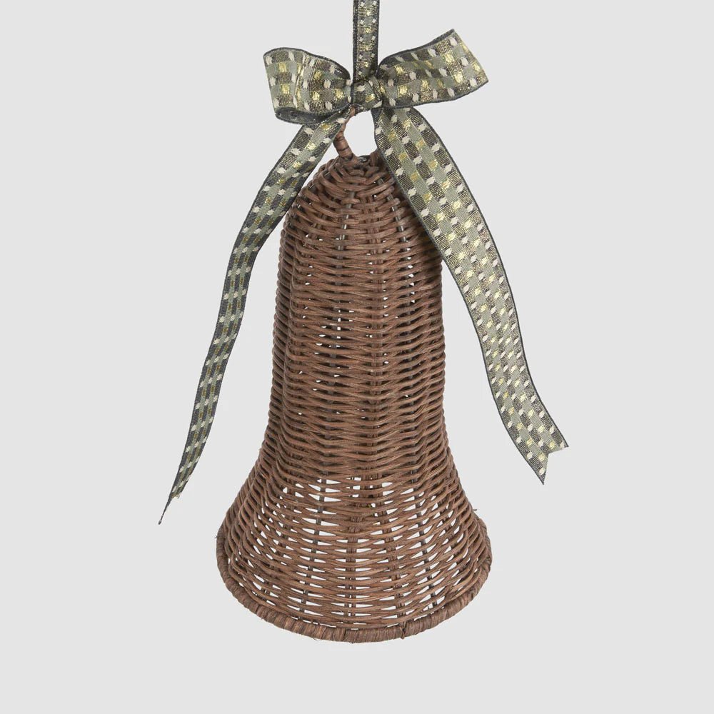 Rattan Bell Ornament Chocolate Brown - Pure Apotheca