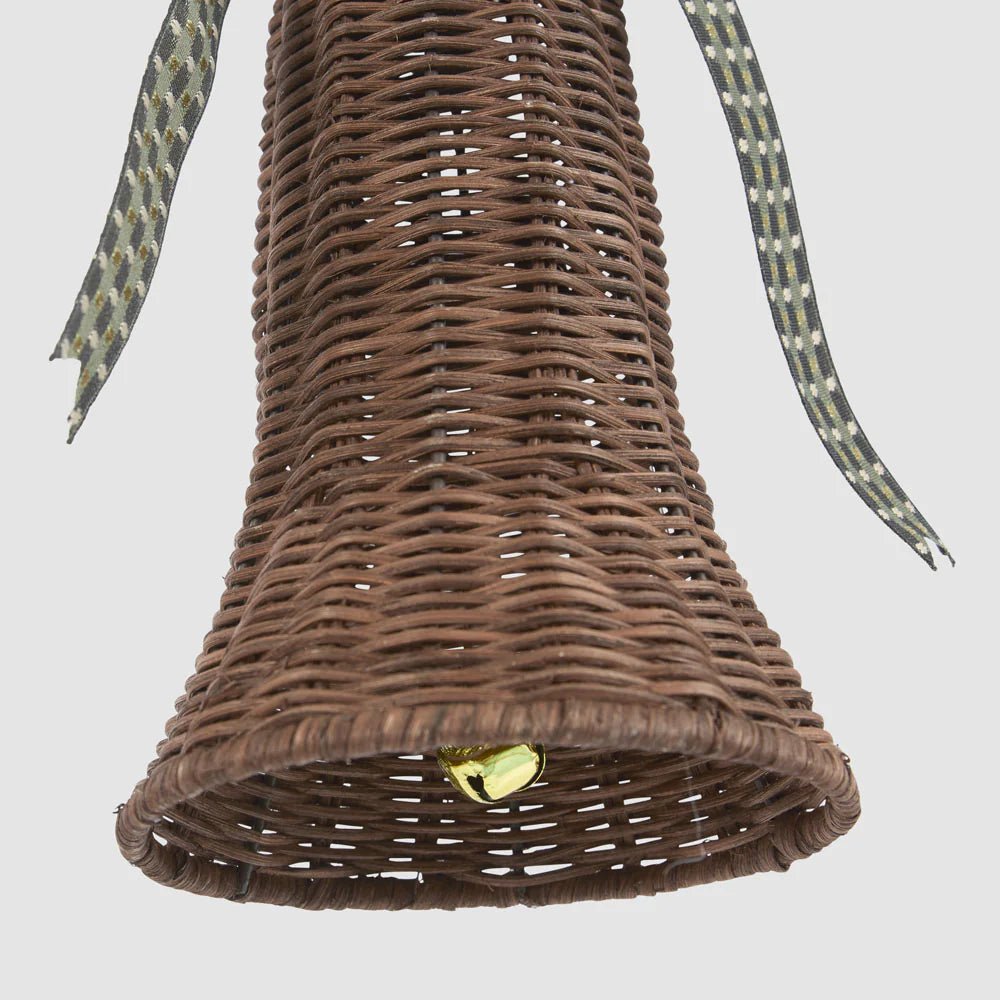 Rattan Bell Ornament Chocolate Brown - Pure Apotheca