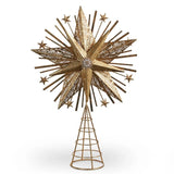 Raz 21.5" Rustic Gold Metal Starburst Christmas Tree Topper - Pure Apotheca