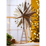 Raz 21.5" Rustic Gold Metal Starburst Christmas Tree Topper - Pure Apotheca