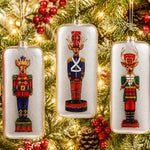 RAZ 5.5" Deer Nutcracker Rectangle Glass Christmas Ornament 3/ASSTD - Pure Apotheca