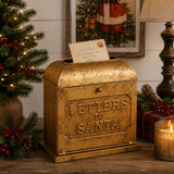 RAZ 9.5" Gold Metal Letters to Santa Mailbox - Pure Apotheca