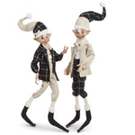 RAZ Bows & Baubles Black & White Posable Elf 76cm/30" - Pure Apotheca