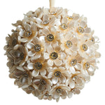 RAZ Bows & Baubles Pearl Floral Ball Hanging Ornament 13cm/5" - Pure Apotheca