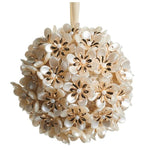 RAZ Bows & Baubles Pearl Floral Ball Hanging Ornament 4" - Pure Apotheca