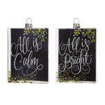 RAZ Deck The Halls All Is Calm/All is Bright Rectangular Ornament 12.5cm/5" - Pure Apotheca
