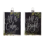 RAZ Deck The Halls All Is Calm/All is Bright Rectangular Ornament 12.5cm/5" - Pure Apotheca