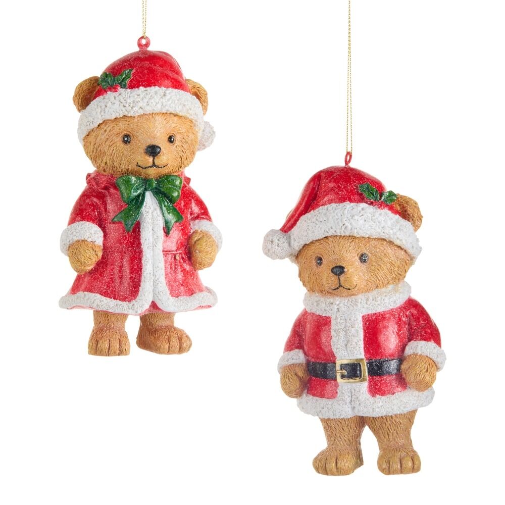 RAZ Holiday Spectacular - 13.9cm/5.5" Beary Christmas Hanging Ornament 2/Asstd - Pure Apotheca