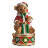 RAZ Holiday Spectacular Lighted Teddy Bear on Drum 30.5cm - Pure Apotheca