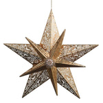 RAZ Large Hanging Gold Metal Starburst Christmas Ornament 14" - Pure Apotheca