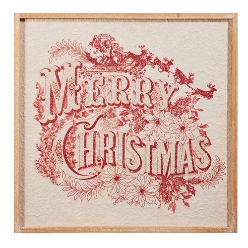 RAZ Merry Christmas Vintage Red Wall Art 18" - Pure Apotheca