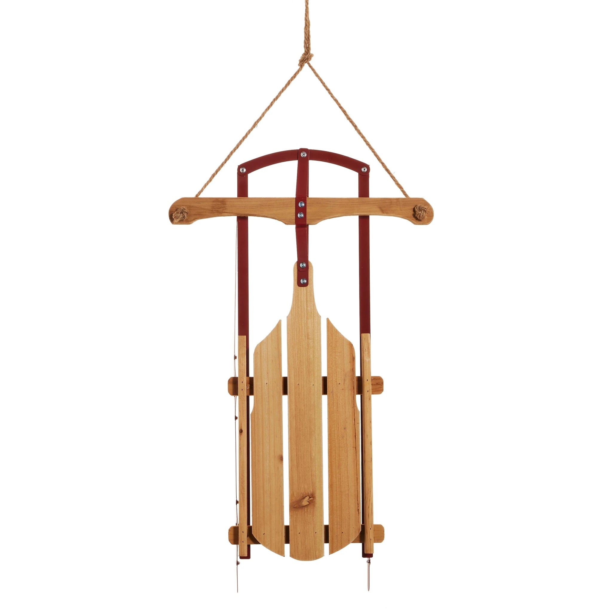 RAZ Red Wood Distressed Christmas Santa Sled 24"/60cm - Pure Apotheca