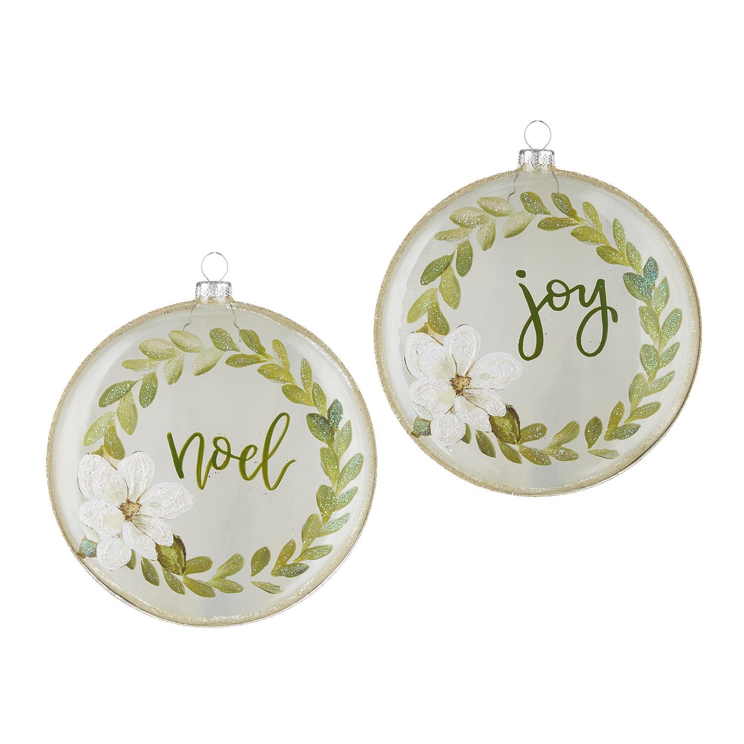 RAZ Seasons Frost Magnolia Wreath Disc Ornament 14cm/5.5" - Pure Apotheca