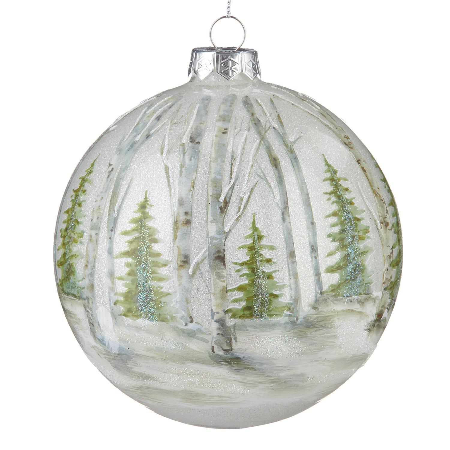 RAZ Winterfolk Birch Forest Ball Bauble 11.5cm/4.5" - Pure Apotheca