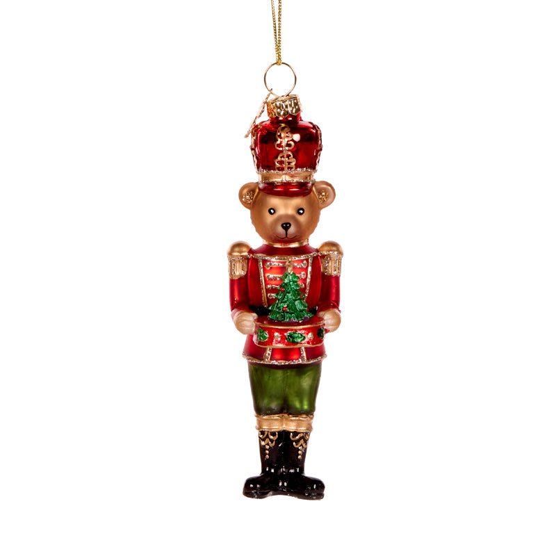 RED BEAR NUTCRACKER GLASS ORNAMENT - Pure Apotheca