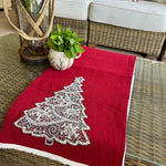 Red Christmas Tree Table Runner 40x180cm - Pure Apotheca