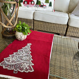 Red Christmas Tree Table Runner 40x180cm - Pure Apotheca