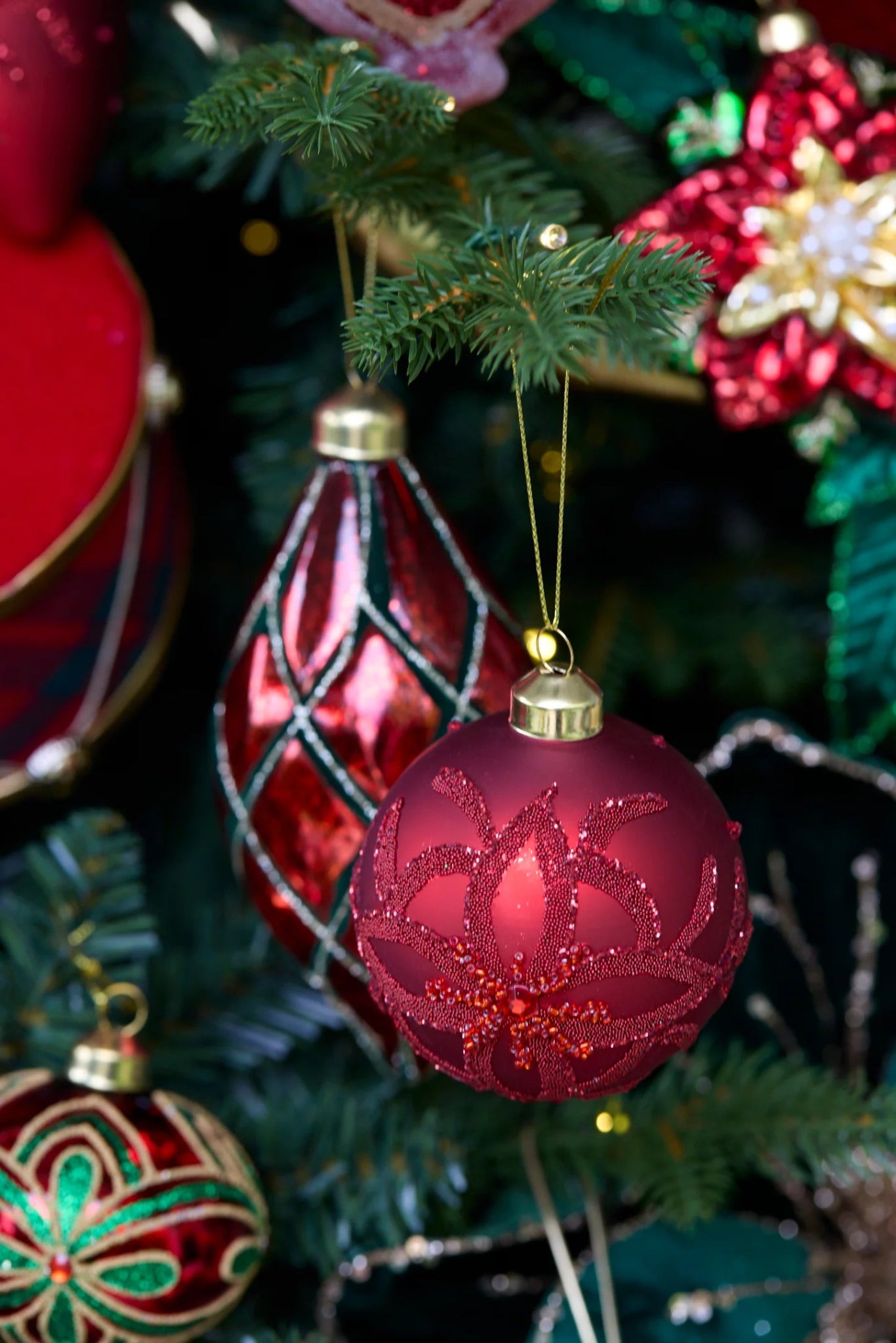 RED EMBELLISHED BEAD BAUBLE - Pure Apotheca