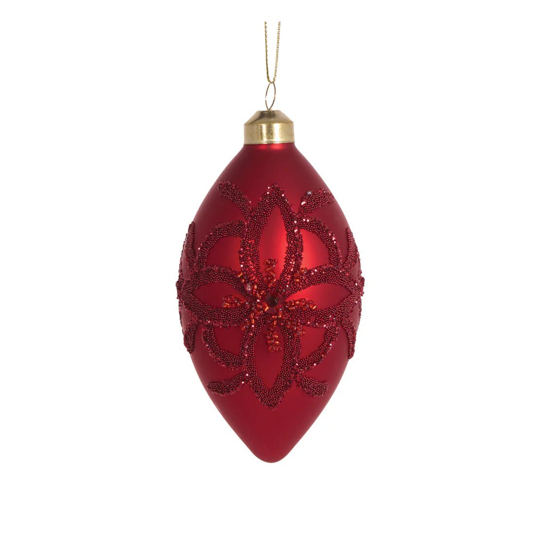 RED EMBELLISHED BEAD DROP BAUBLE - Pure Apotheca