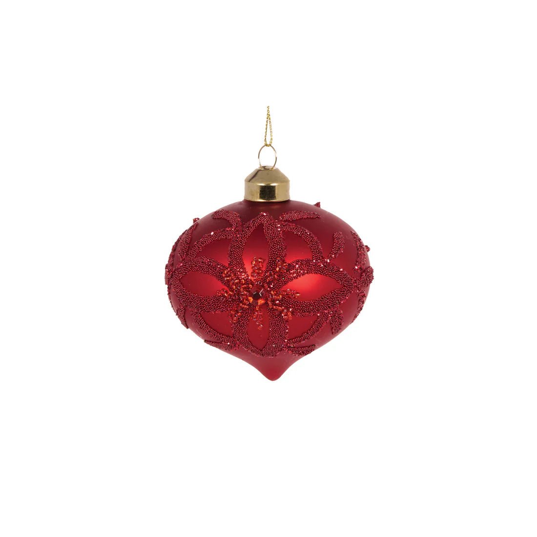 RED EMBELLISHED BEAD ONION BAUBLE - Pure Apotheca