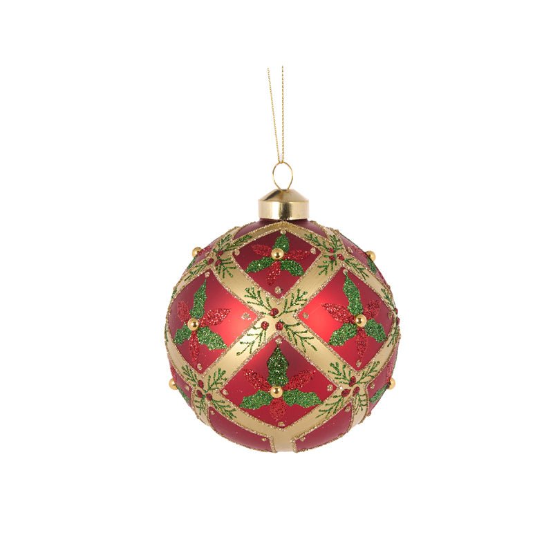 RED QUILTED HOLLY BAUBLE - Pure Apotheca