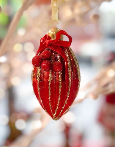 Red Striped Long Drop Hanging - Pure Apotheca