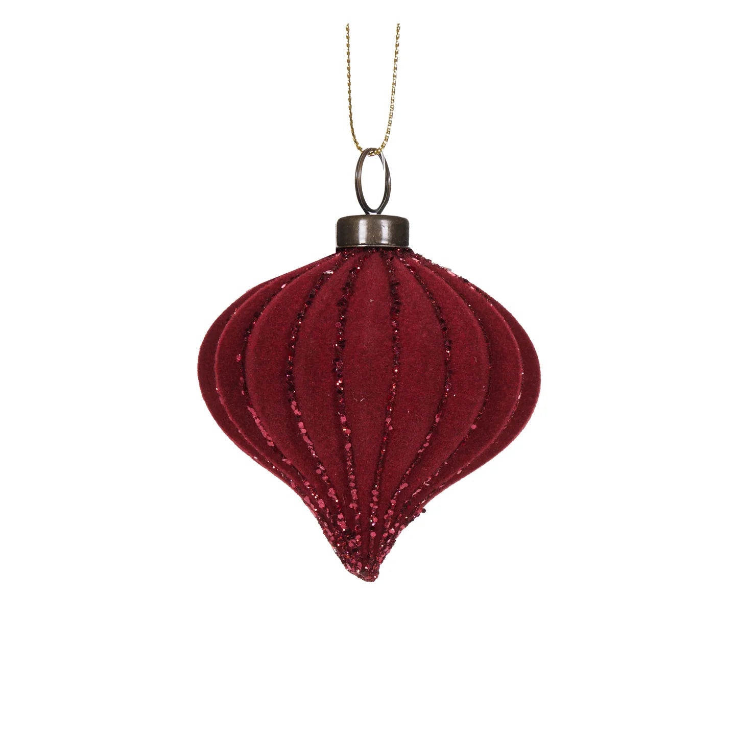 RED VELVET RIBBED ONION BAUBLE - Pure Apotheca