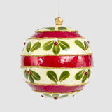 Red With Green Leaf Capiz Bauble - Pure Apotheca