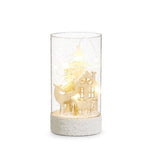 Reindeer in Snow Woods Light Up Hurricane 17cm - Pure Apotheca