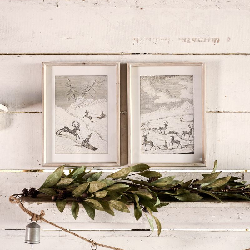 Reindeer Sleigh Scene Wall Art - Pure Apotheca