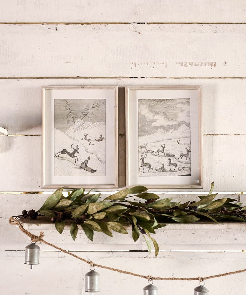 Reindeer Sleigh Scene Wall Art - Pure Apotheca