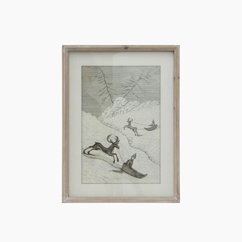 Reindeer Sleigh Scene Wall Art - Pure Apotheca