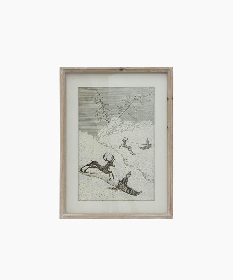 Reindeer Sleigh Scene Wall Art - Pure Apotheca