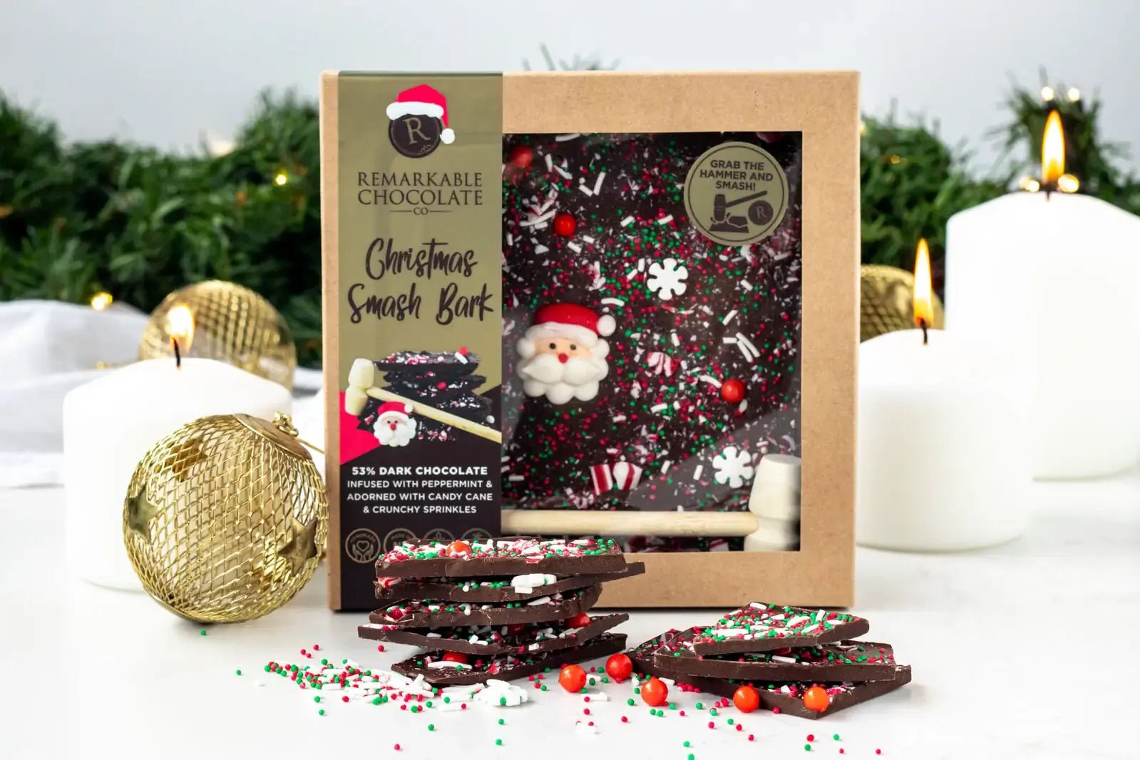 Remarkable Chocolate Smash Bark Candy Cane Christmas 135g - Pure Apotheca