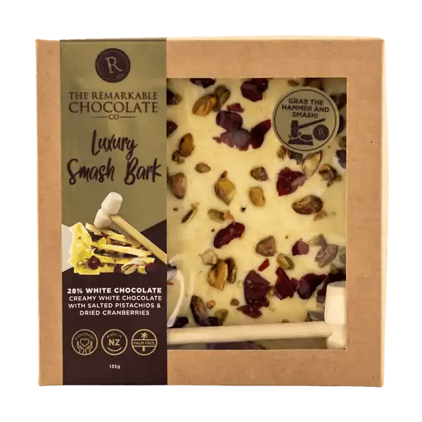 Remarkable Chocolate Smash Bark Luxury Pistachio & Cranberry 135g - Pure Apotheca