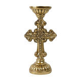 RESIN ANT GOLD CROSS CANDLEHOLDER LGE - Pure Apotheca